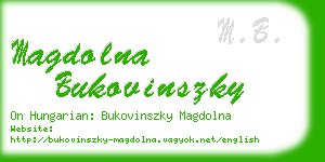 magdolna bukovinszky business card
